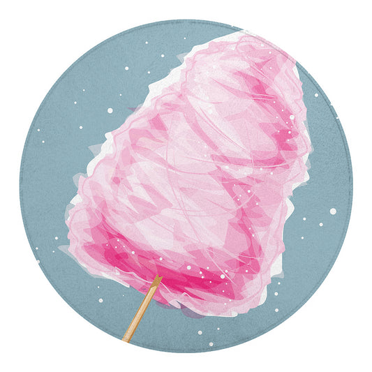 Sweet Cotton Candy Print Round Blanket