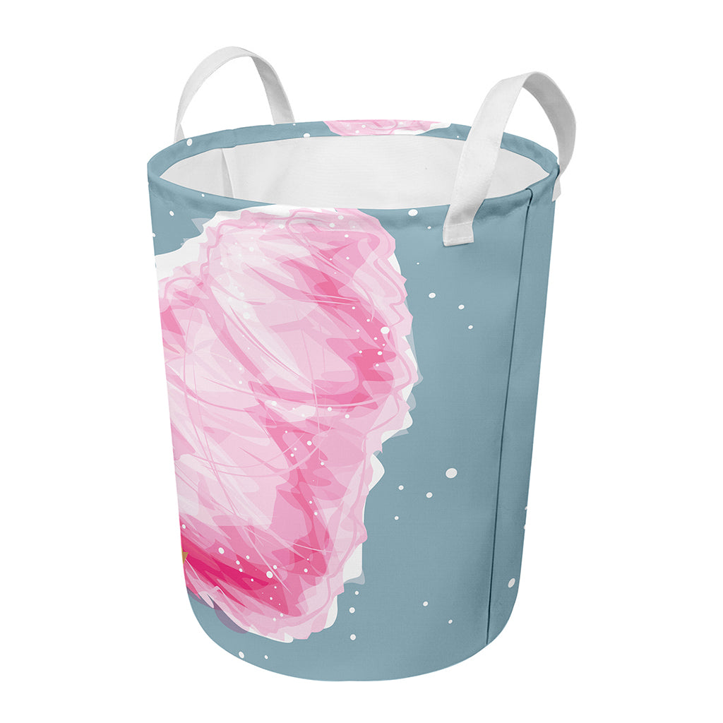 Sweet Cotton Candy Print Round Laundry Basket
