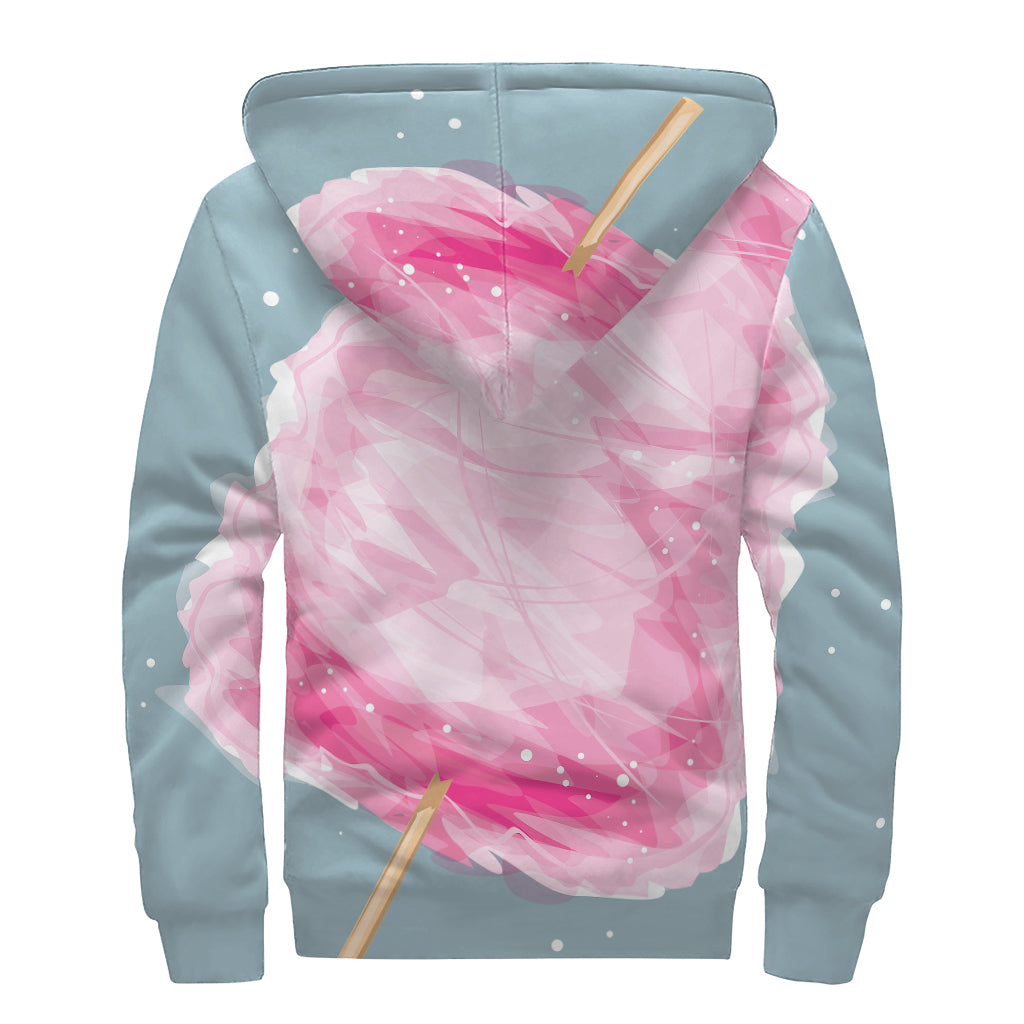 Sweet Cotton Candy Print Sherpa Lined Zip Up Hoodie