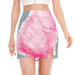 Sweet Cotton Candy Print Side Slit Mini Skirt