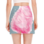 Sweet Cotton Candy Print Side Slit Mini Skirt