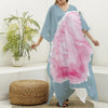 Sweet Cotton Candy Print Silk V-Neck Kaftan Dress