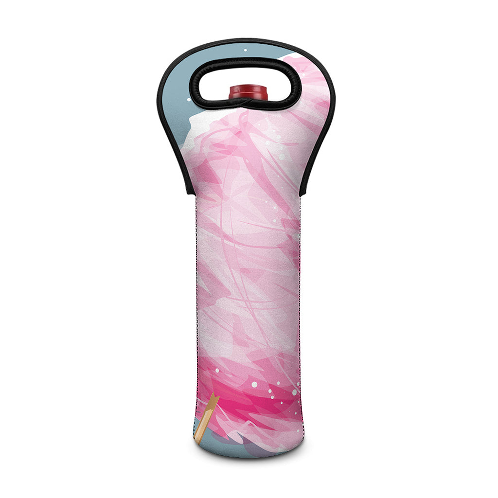 Sweet Cotton Candy Print Single Neoprene Wine Tote