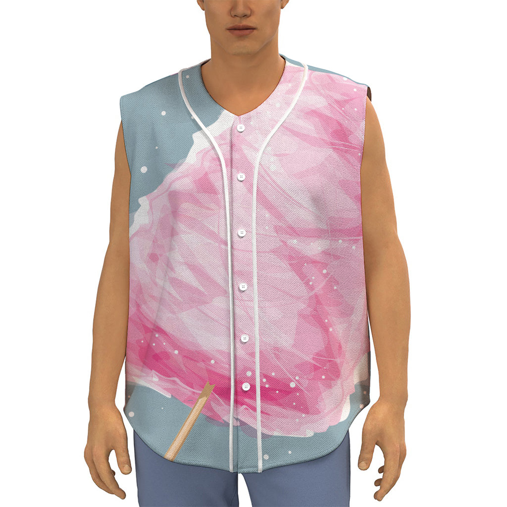 Sweet Cotton Candy Print Sleeveless Baseball Jersey