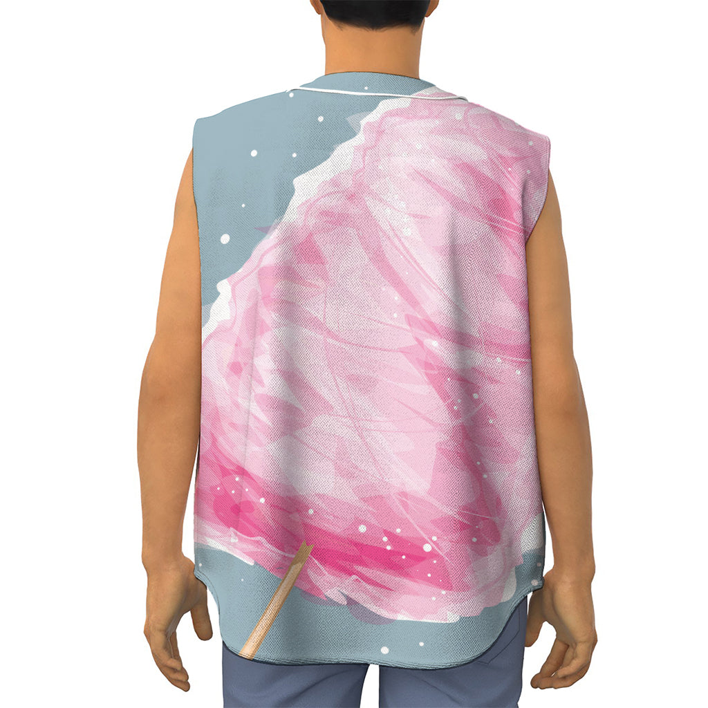 Sweet Cotton Candy Print Sleeveless Baseball Jersey