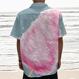 Sweet Cotton Candy Print Textured Short Sleeve Shirt