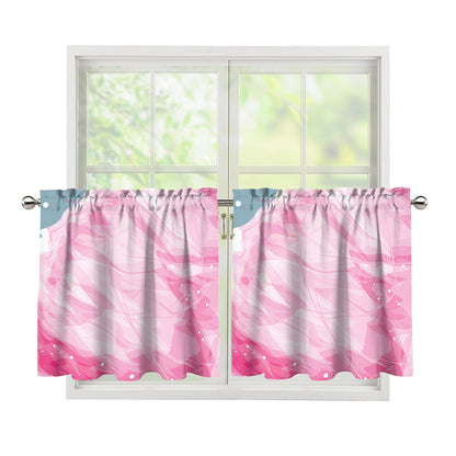 Sweet Cotton Candy Print Tier Curtains