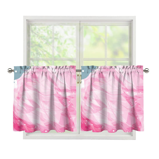 Sweet Cotton Candy Print Tier Curtains