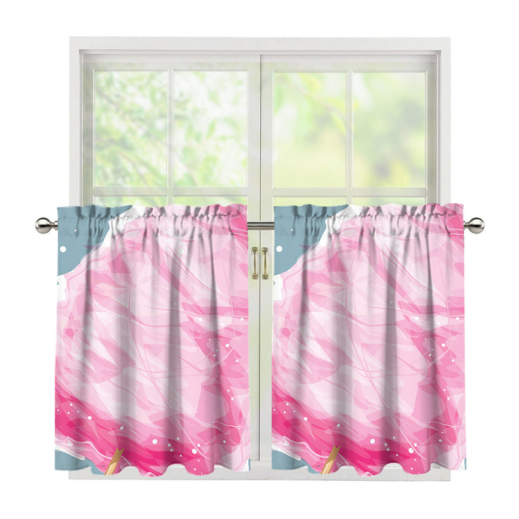 Sweet Cotton Candy Print Tier Curtains