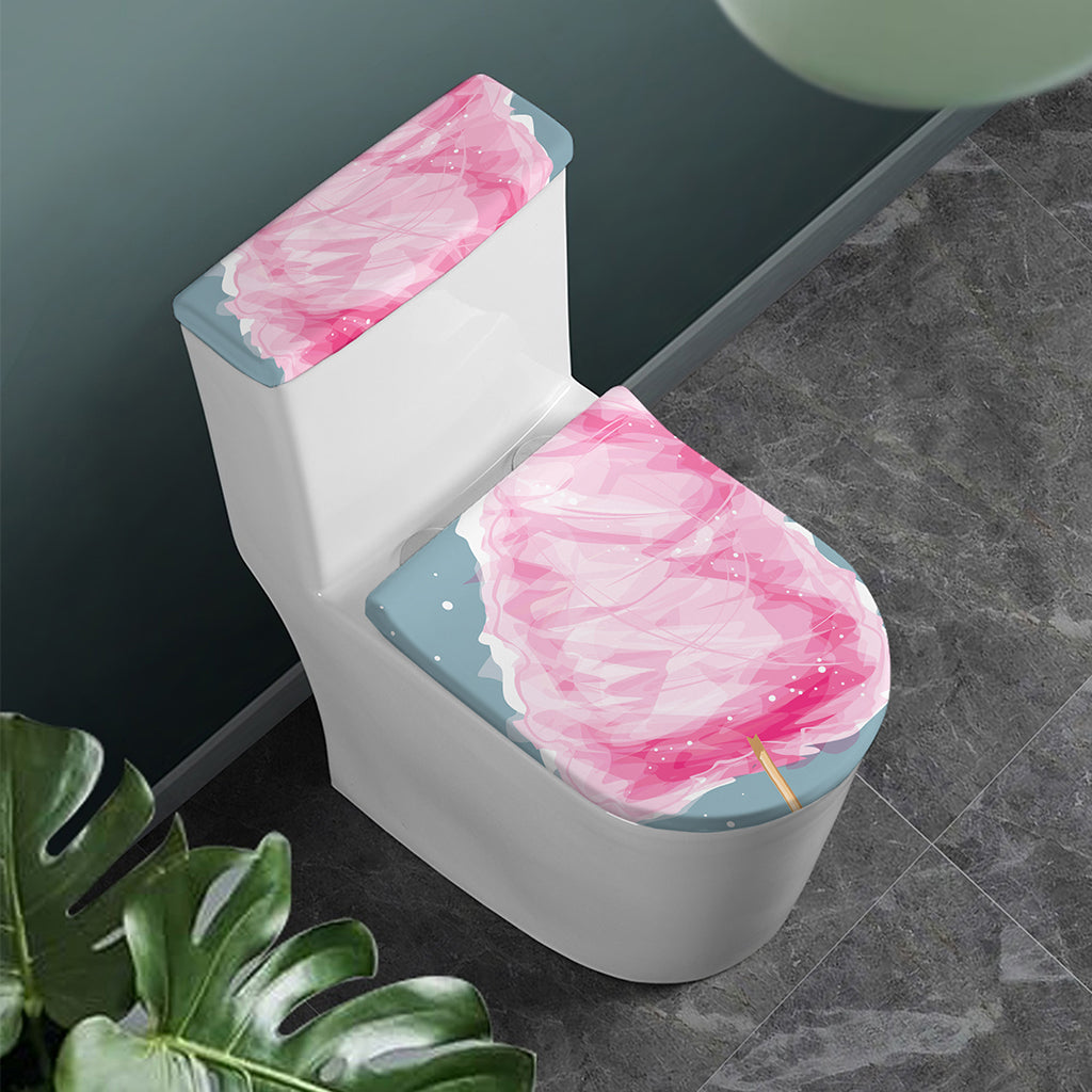 Sweet Cotton Candy Print Toilet Lid And Tank Cover Set