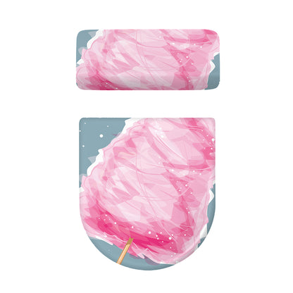 Sweet Cotton Candy Print Toilet Lid And Tank Cover Set