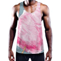 Sweet Cotton Candy Print Men's Workout Tank Top