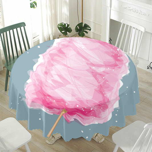 Sweet Cotton Candy Print Waterproof Round Tablecloth