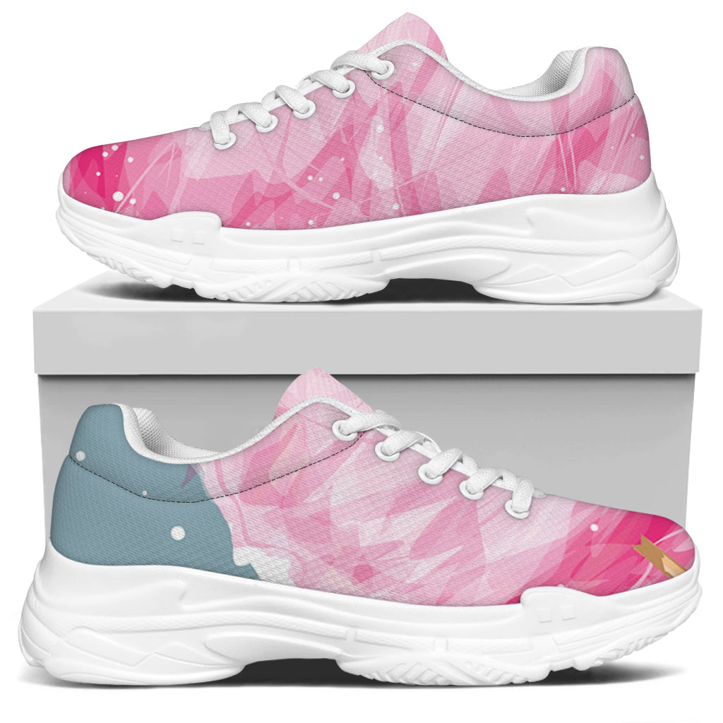 Sweet Cotton Candy Print White Chunky Shoes