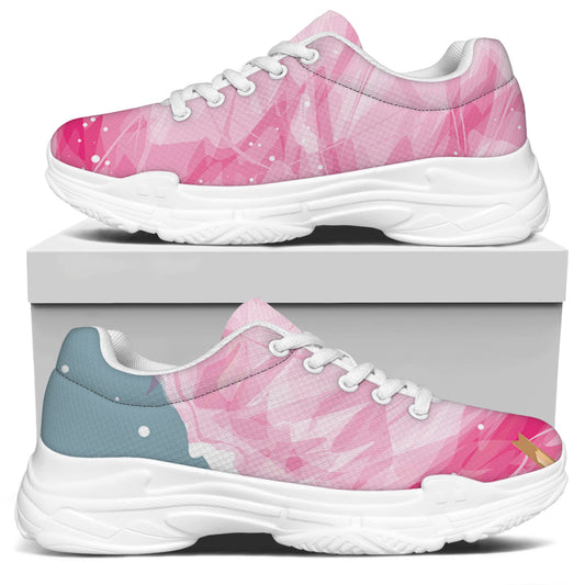 Sweet Cotton Candy Print White Chunky Shoes