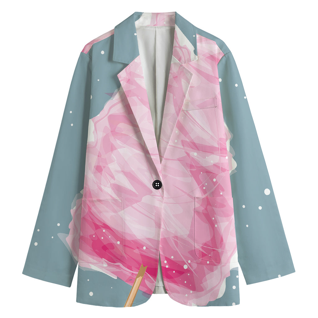 Sweet Cotton Candy Print Women's Blazer