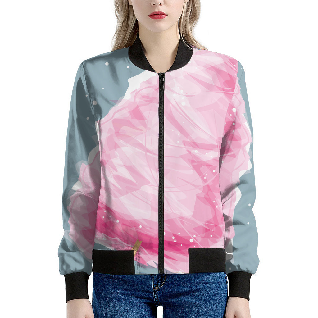 Sweet Cotton Candy Print Women's Bomber Jacket