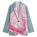 Sweet Cotton Candy Print Women's Cotton Blazer