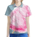 Sweet Cotton Candy Print Women's Polo Shirt