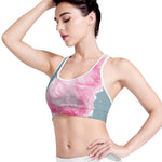 Sweet Cotton Candy Print Women's Sports Bra