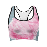 Sweet Cotton Candy Print Women's Sports Bra