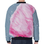 Sweet Cotton Candy Print Zip Sleeve Bomber Jacket