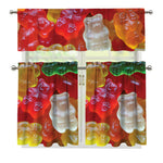 Sweet Gummy Bear Print 3 Piece Kitchen Curtains
