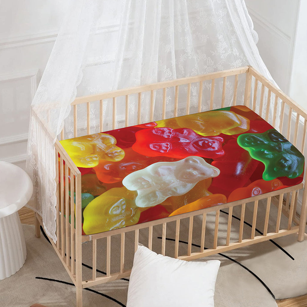 Sweet Gummy Bear Print Baby Crib Sheet