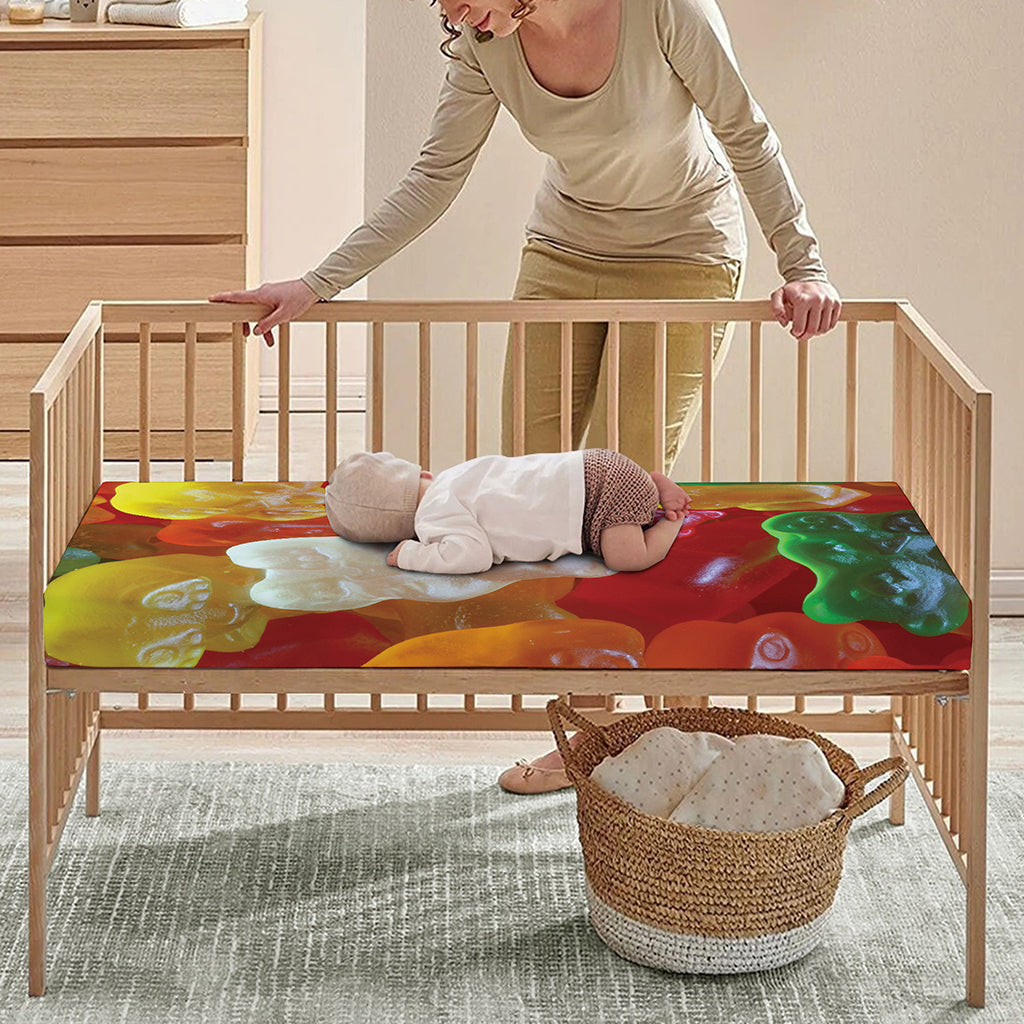 Sweet Gummy Bear Print Baby Crib Sheet
