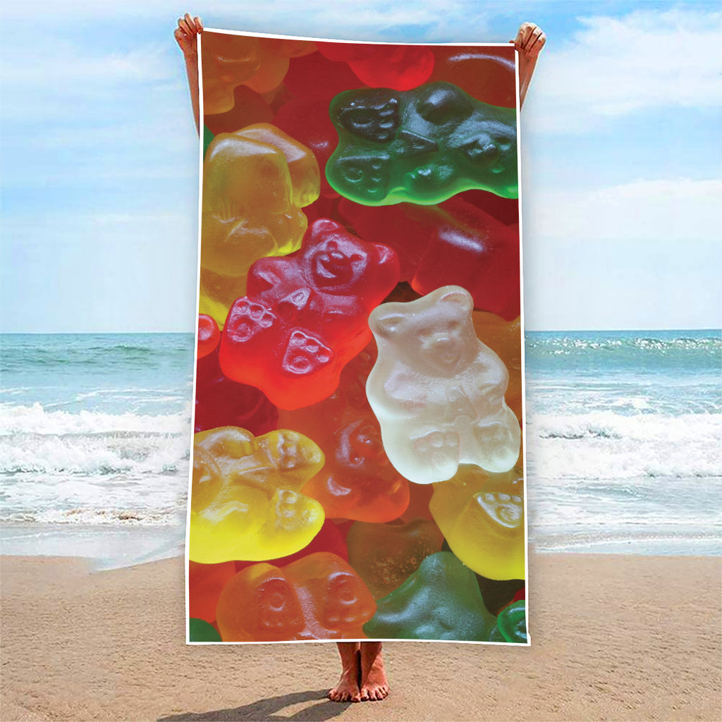 Sweet Gummy Bear Print Beach Towel