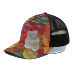 Sweet Gummy Bear Print Black Mesh Trucker Cap