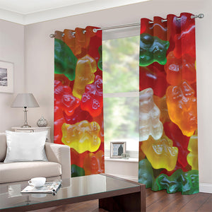 Sweet Gummy Bear Print Blackout Grommet Curtains