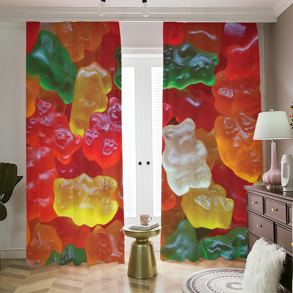 Sweet Gummy Bear Print Blackout Pencil Pleat Curtains