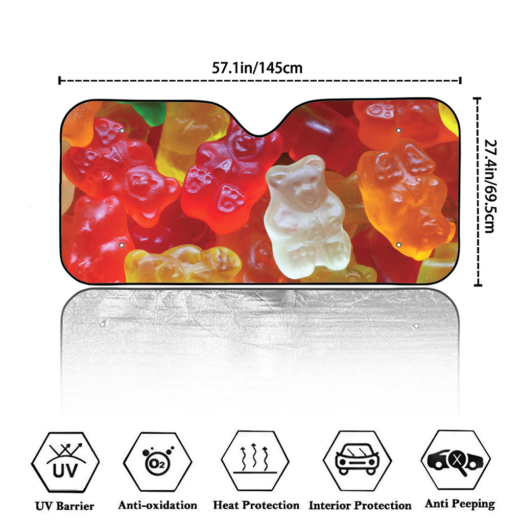 Sweet Gummy Bear Print Car Windshield Sun Shade