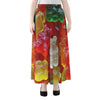 Sweet Gummy Bear Print Chiffon Maxi Skirt