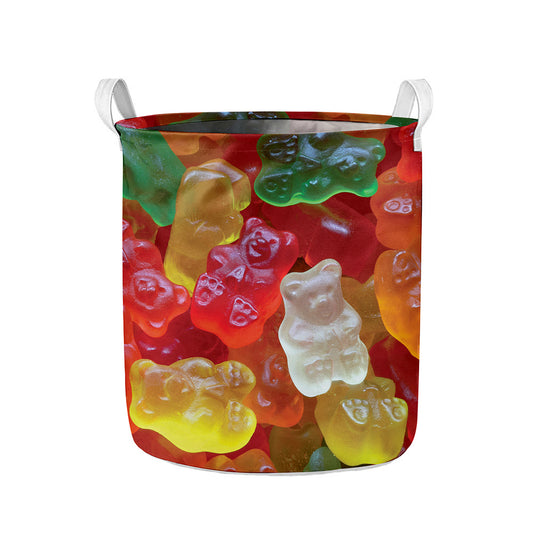Sweet Gummy Bear Print Collapsible Laundry Basket