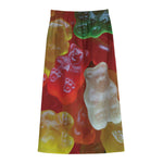 Sweet Gummy Bear Print Cotton Front Slit Maxi Skirt