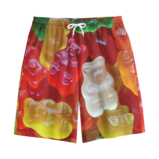 Sweet Gummy Bear Print Cotton Shorts