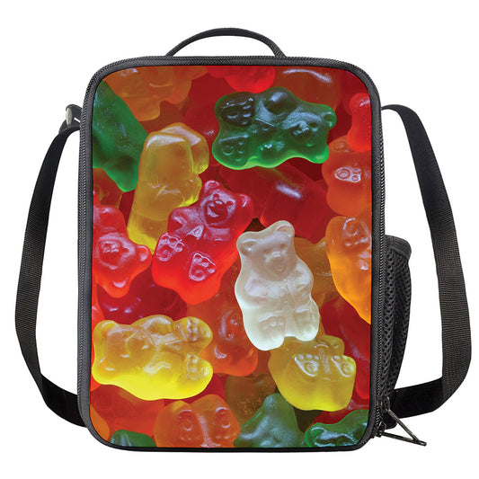 Sweet Gummy Bear Print Crossbody Lunch Bag