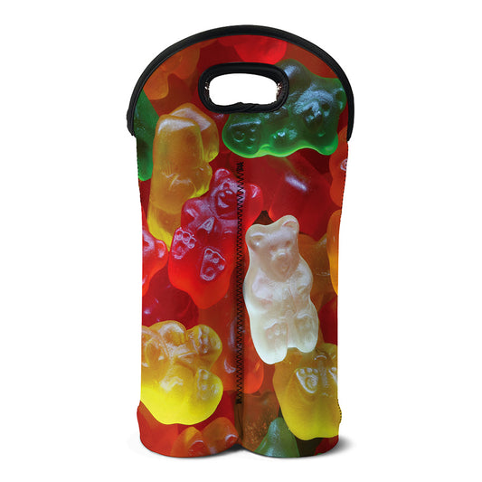 Sweet Gummy Bear Print Double Neoprene Wine Tote