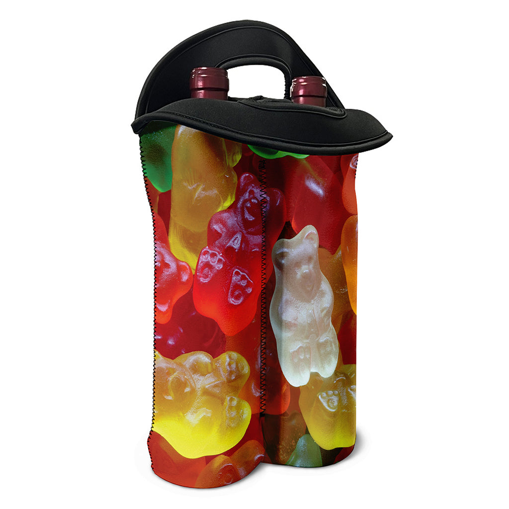 Sweet Gummy Bear Print Double Neoprene Wine Tote