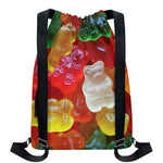Sweet Gummy Bear Print Drawstring Backpack