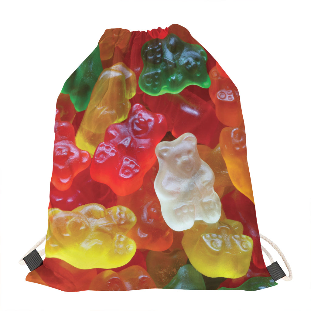 Sweet Gummy Bear Print Drawstring Bag