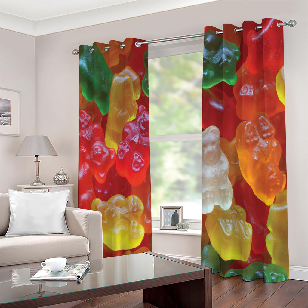 Sweet Gummy Bear Print Extra Wide Grommet Curtains