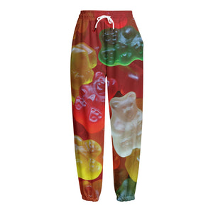 Sweet Gummy Bear Print Fleece Lined Knit Pants