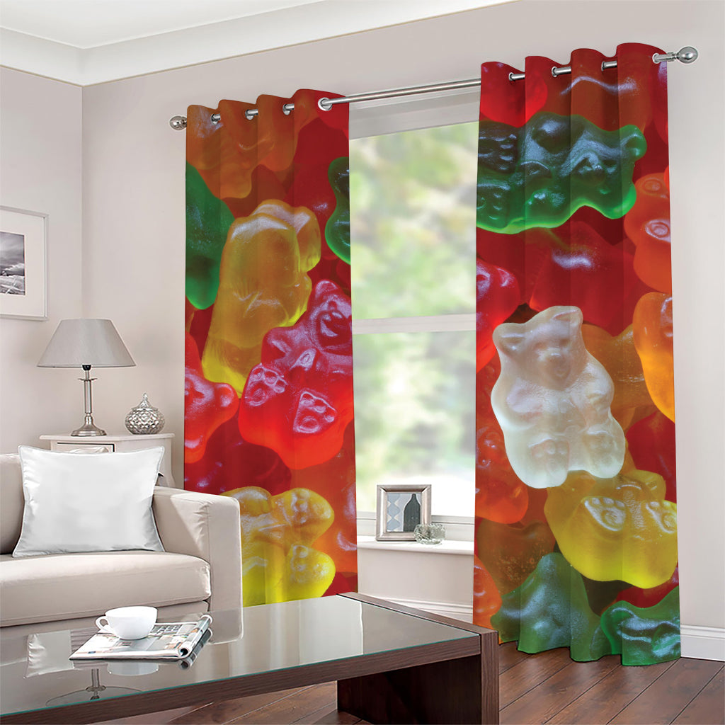 Sweet Gummy Bear Print Grommet Curtains