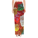 Sweet Gummy Bear Print High Slit Maxi Skirt