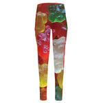 Sweet Gummy Bear Print High-Waisted Pocket Leggings