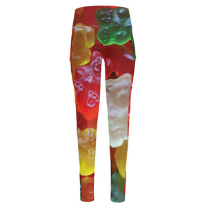 Sweet Gummy Bear Print High-Waisted Pocket Leggings