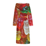 Sweet Gummy Bear Print Hooded Bathrobe